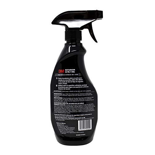 3M Leather and Vinyl Restorer, 39040, 16 fl oz, Black