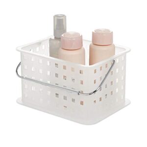 idesign spa bpa-free recycled plastic small stackable basket, 9.25″ x 6.69″ x 5.13″, frost