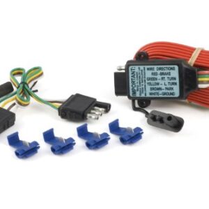 CURT 55179 Non-Powered 3-to-2-Wire Splice-in Trailer Tail Light Converter Kit, 4-Pin Wiring Harness