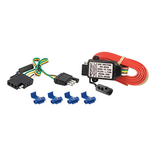 CURT 55179 Non-Powered 3-to-2-Wire Splice-in Trailer Tail Light Converter Kit, 4-Pin Wiring Harness