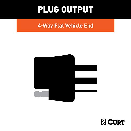 CURT 55177 Non-Powered 3-to-2-Wire Splice-in Trailer Tail Light Converter, 4-Pin Wiring Harness