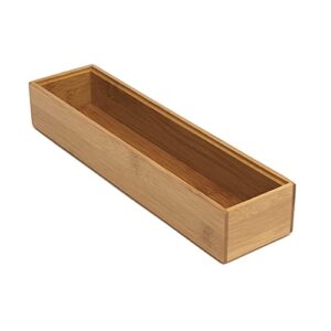lipper international 8182s bamboo wood stacking drawer organizer box, 3″ x 12″