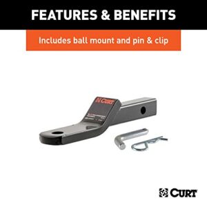 CURT 120383 Class 2 Trailer Hitch with Ball Mount, 1-1/4-Inch Receiver, Compatible with Select Subaru Forester