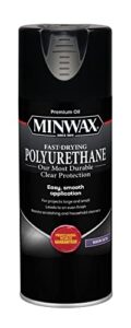 minwax fast drying polyurethane spray, protective wood finish, clear satin, 11.5 oz. aerosol can