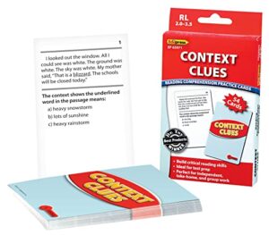 edupress reading comprehension practice cards, context clues, red level (ep63071)