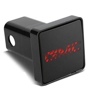 bully cr-007g gmc tow hitch cover/receiver trailer plug in black with led brake light ford logo emblem – car, truck and suv accessories – genuine license products, 2 inch