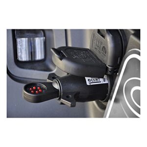 CURT 58270 7-Pin RV Blade Trailer Wiring Towing Vehicle Socket Tester, Black