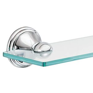 Moen DN8490CH Preston Collection 19.5-Inch Wide x 4-Inch Deep Decorative Glass Bathroom Vanity Shelf, Chrome