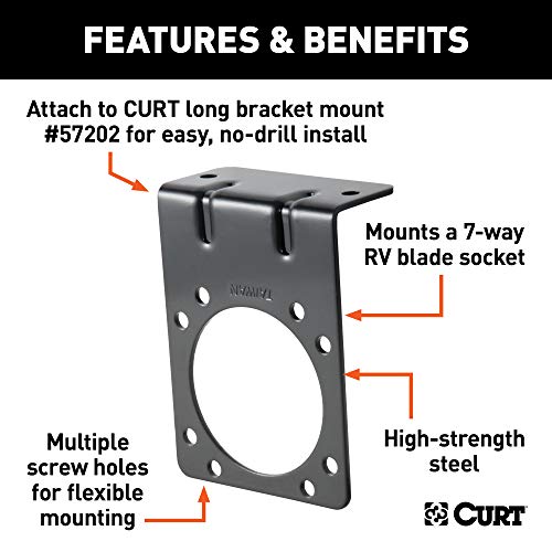 CURT 58510 Vehicle-Side Trailer Wiring Harness Mounting Bracket for 7-Way RV Blade