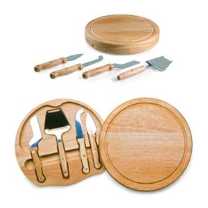 TOSCANA - a Picnic Time brand Circo Cheese Board and Knife Set - Charcuterie Board Set - Wood Cutting Board, (Parawood)