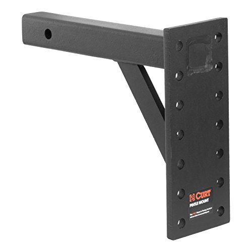 CURT 48342 Adjustable Pintle Mount for 2-Inch Hitch Receiver, 10,000 lbs, 11-1/2-Inch Drop, 12-Inch Length , black