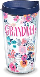 tervis made in usa double walled dainty floral mother’s day insulated tumbler cup keeps drinks cold & hot, 16oz, grandma
