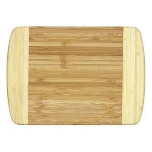 totally bamboo hana bamboo serving & cutting board, 10″ x 7-1/8″, natural two tone