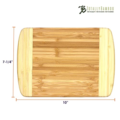 Totally Bamboo Hana Bamboo Serving & Cutting Board, 10" x 7-1/8", Natural Two Tone
