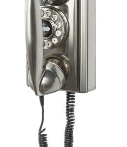 Crosley CR55-BC Wall Phone with Push Button Technology, Chrome