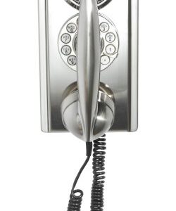 Crosley CR55-BC Wall Phone with Push Button Technology, Chrome