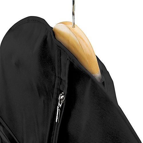 HANGERWORLD 60" Dress Bag, Breathable Garment Bags for Storage Hanging Clothes Suit Cover (Pack of 1, Black)