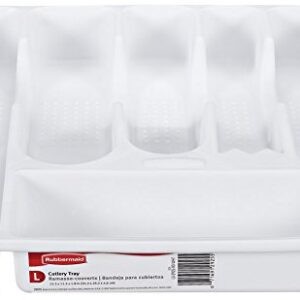 Rubbermaid Cutlery Tray, Large, White