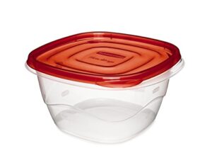 rubbermaid take alongs 8-piece deep square container set, red, 4 piece