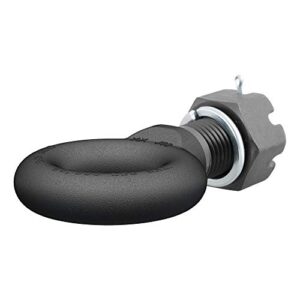 curt 48530 black steel pintle hitch lunette ring with swivel castle nut, 3-inch id, 45,000 lbs