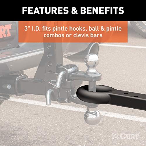 CURT 48510 Black Steel Pintle Hitch Lunette Ring 3-Inch ID, 22,000 lbs