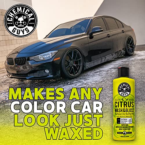 Chemical Guys CWS_301_16 Citrus Wash & Gloss Foaming Car Wash Soap (Works with Foam Cannons, Foam Guns or Bucket Washes) Safe for Cars, Trucks, Motorcycles, RVs & More, 16 fl oz, Citrus Scent