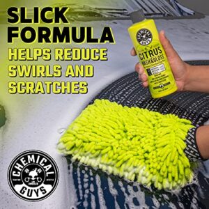 Chemical Guys CWS_301_16 Citrus Wash & Gloss Foaming Car Wash Soap (Works with Foam Cannons, Foam Guns or Bucket Washes) Safe for Cars, Trucks, Motorcycles, RVs & More, 16 fl oz, Citrus Scent