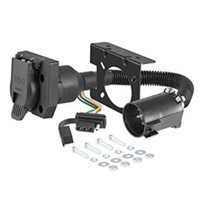 curt 55774 dual-output vehicle-side 7-pin, 4-pin connectors, factory tow package and uscar socket required