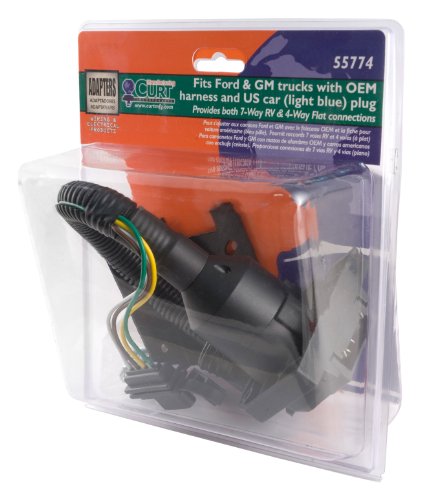 CURT 55774 Dual-Output Vehicle-Side 7-Pin, 4-Pin Connectors, Factory Tow Package and USCAR Socket Required