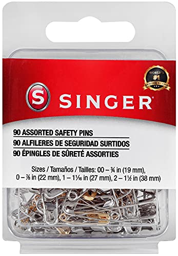 SINGER 00221 Assorted Safety Pins, Multisize, 90-Count