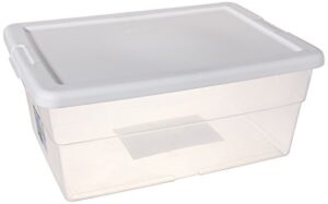 sterilite? 16 quart basic clear storage box with white lid