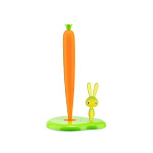 a di alessi bunny and carrot paper towel holder, green – asg42/h gr