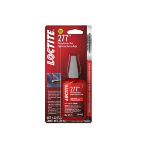 Loctite 277 Threadlocker for Automotive: High-Strength, High-Temp, Fluorescent, Anaerobic | Red, 36mL Bottle (PN: 38656-555353)