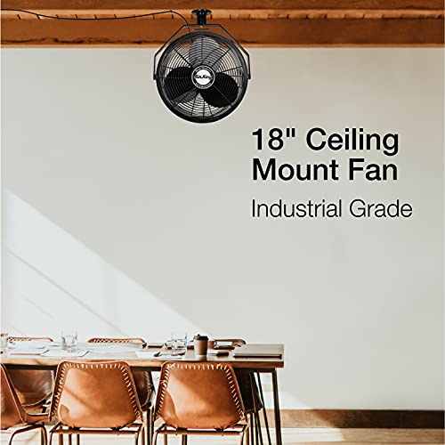 Air King 9718 18-Inch Industrial Grade Ceiling Mount Fan,Black
