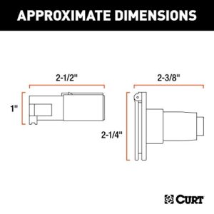 CURT 58671 Vehicle-Side and Trailer-Side 4-Pin Round Wiring Harness Connectors