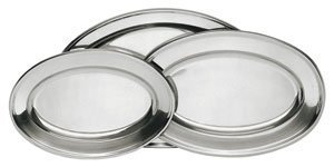 stainless steel serving platter set, 3-pack, (assorted sizes)