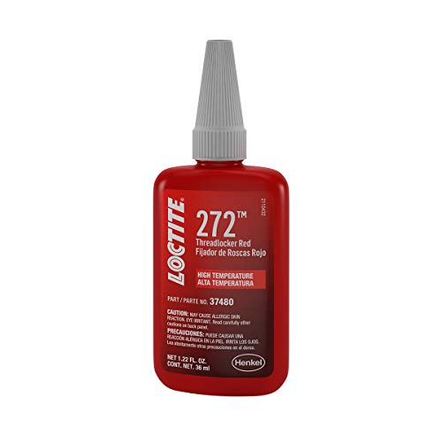 Loctite 272 Threadlocker for Automotive: High-Strength, High-Temp, Anaerobic | Red, 36mL Bottle (PN: 37480-492143)