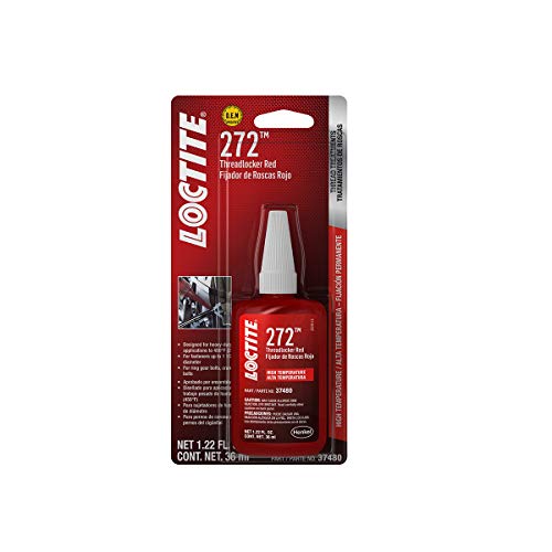 Loctite 272 Threadlocker for Automotive: High-Strength, High-Temp, Anaerobic | Red, 36mL Bottle (PN: 37480-492143)