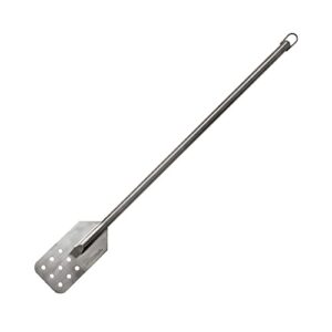 bayou classic 1042 42-in stainless stir paddle perfect for crawfish and seafood boils durable 42-in stainless handle 4-in wide perforated paddle