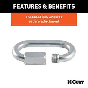 CURT 82931 Threaded Quick Link Trailer Safety Chain Hook Carabiner Clip, 7/16-Inch Diameter, 13,200 lbs Break Strength