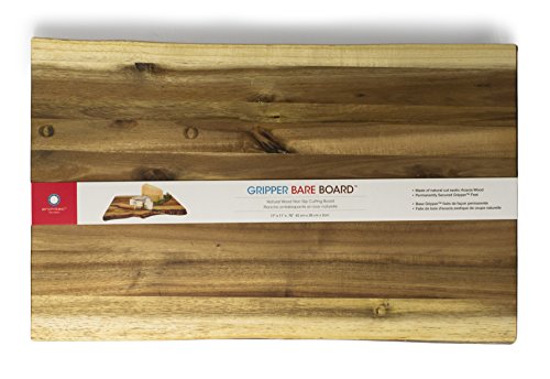 Architec Gripperwood Bare Acacia Cutting Board, Non-Slip Gripper Feet, 11" by 17"