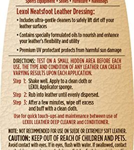 Lexol E300887100 nF Neatsfoot Leather Dressing Non-Darkening 8 oz.(236-mL)