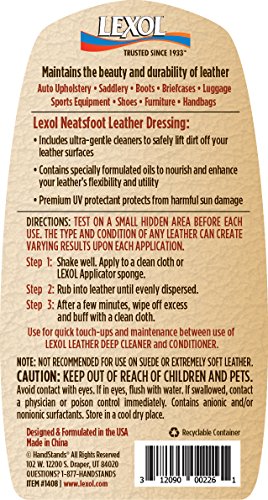 Lexol E300887100 nF Neatsfoot Leather Dressing Non-Darkening 8 oz.(236-mL)