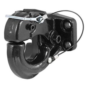 curt 48210 pintle hook hitch 20,000 lbs, fits 2-1/2 to 3-inch lunette ring, mount required, carbide black powder coat