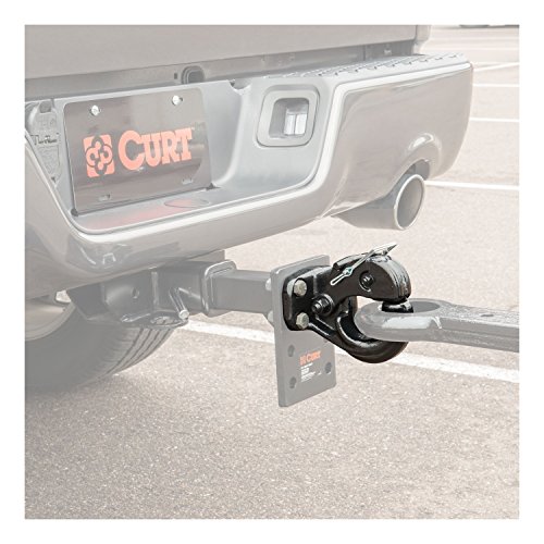 CURT 48210 Pintle Hook Hitch 20,000 lbs, Fits 2-1/2 to 3-Inch Lunette Ring, Mount Required, Carbide Black Powder Coat