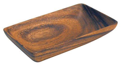 Pacific Merchants K0425 Acaciaware 8- by 5- by 1.5-Inch Acacia Wood Rectangle Serving Tray