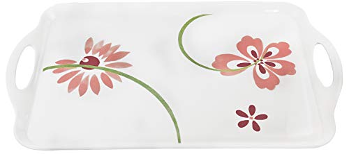 Reston Lloyd Rectangular Melamine Serving/Ottoman Tray, Pretty Pink