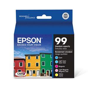 epson t099 claria hi-definition ink standard capacity 5 color cartridge combo pack (t099920-s) for select epson artisan printers