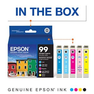 EPSON T099 Claria Hi-Definition Ink Standard Capacity 5 Color Cartridge Combo Pack (T099920-S) for select Epson Artisan Printers