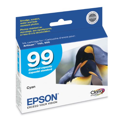 EPSON T099 Claria Hi-Definition -Ink Standard Capacity Cyan -Cartridge (T099220-S) for select Epson Artisan Printers